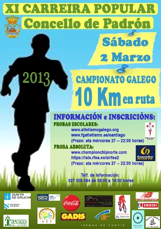 CTO. GALEGO DE 10 KM. &#8211; XII Carreira Popular Concello Padron